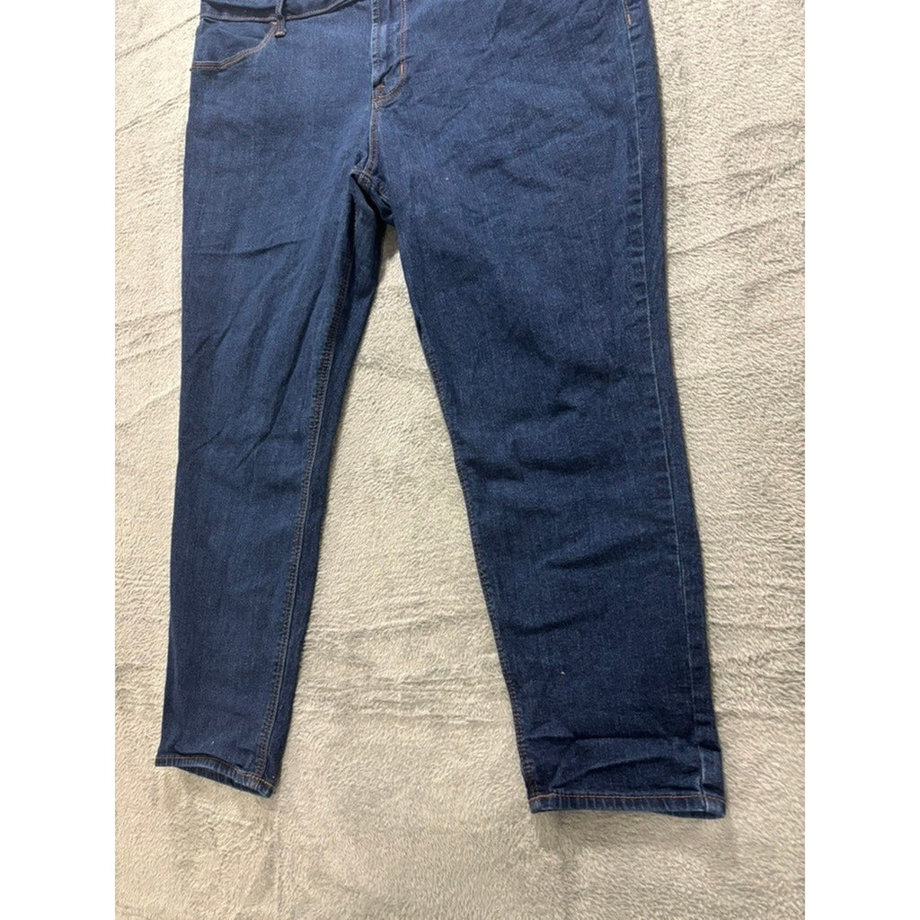 Old Navy Super Skinny Ankle Jeans Womens 16 Short Dark Wash Mid Rise Blue Denim