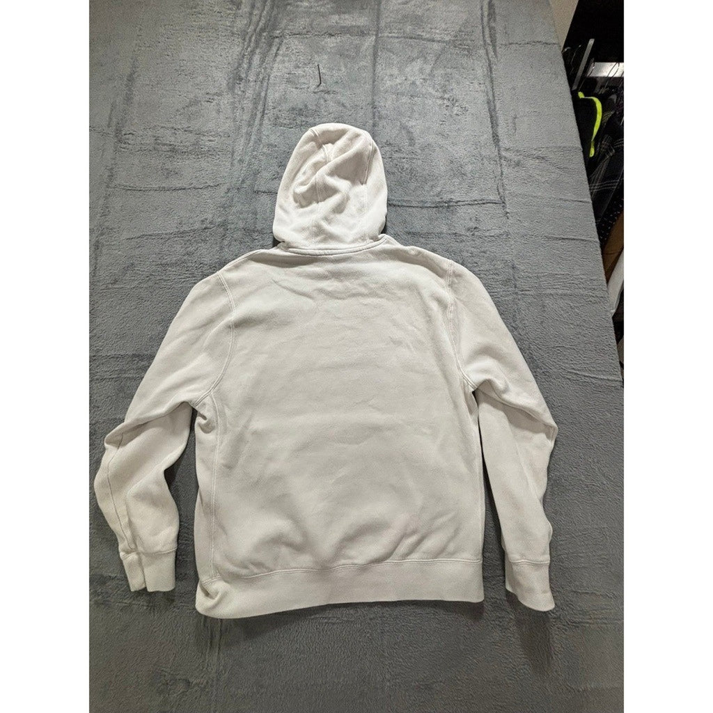Nike M White Hoodie Womens Crewneck Swoosh Logo Casual Athleisure Sweatshirt