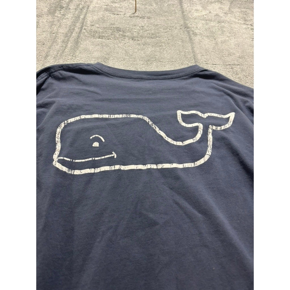 Vineyard Vines Mens Small Long Sleeve Pocket Tee Navy Blue Whale Logo Cotton