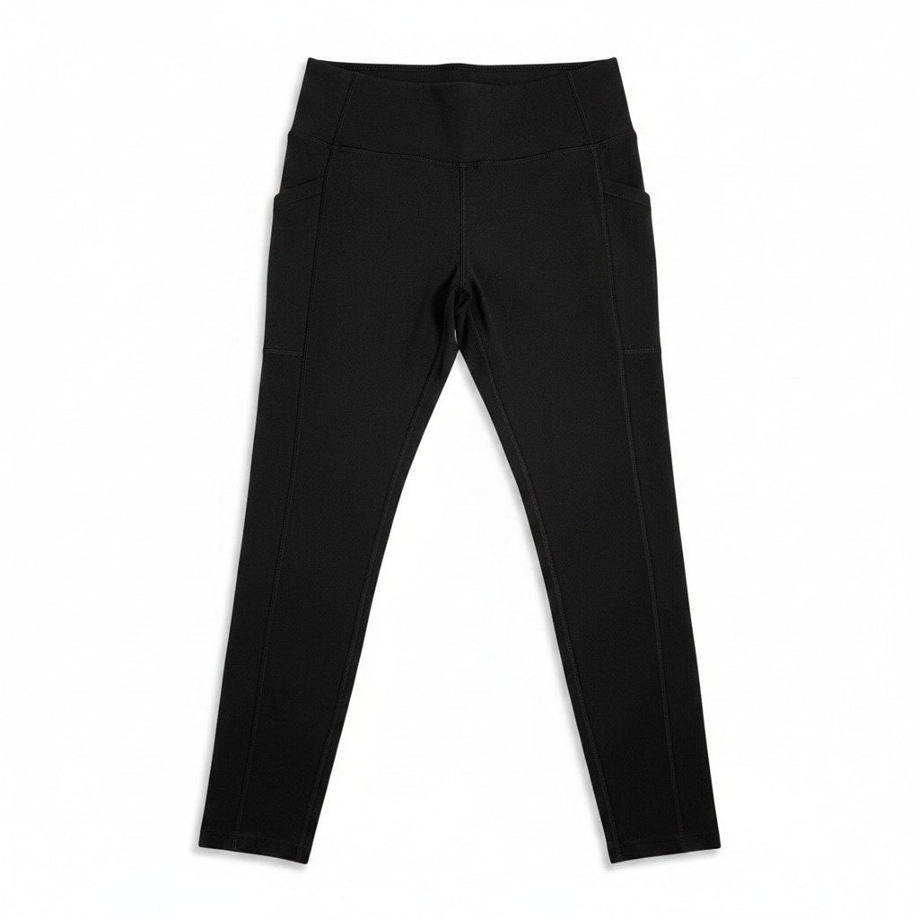 Danskin Womens M Black Leggings High Rise Pockets Athleisure Casual