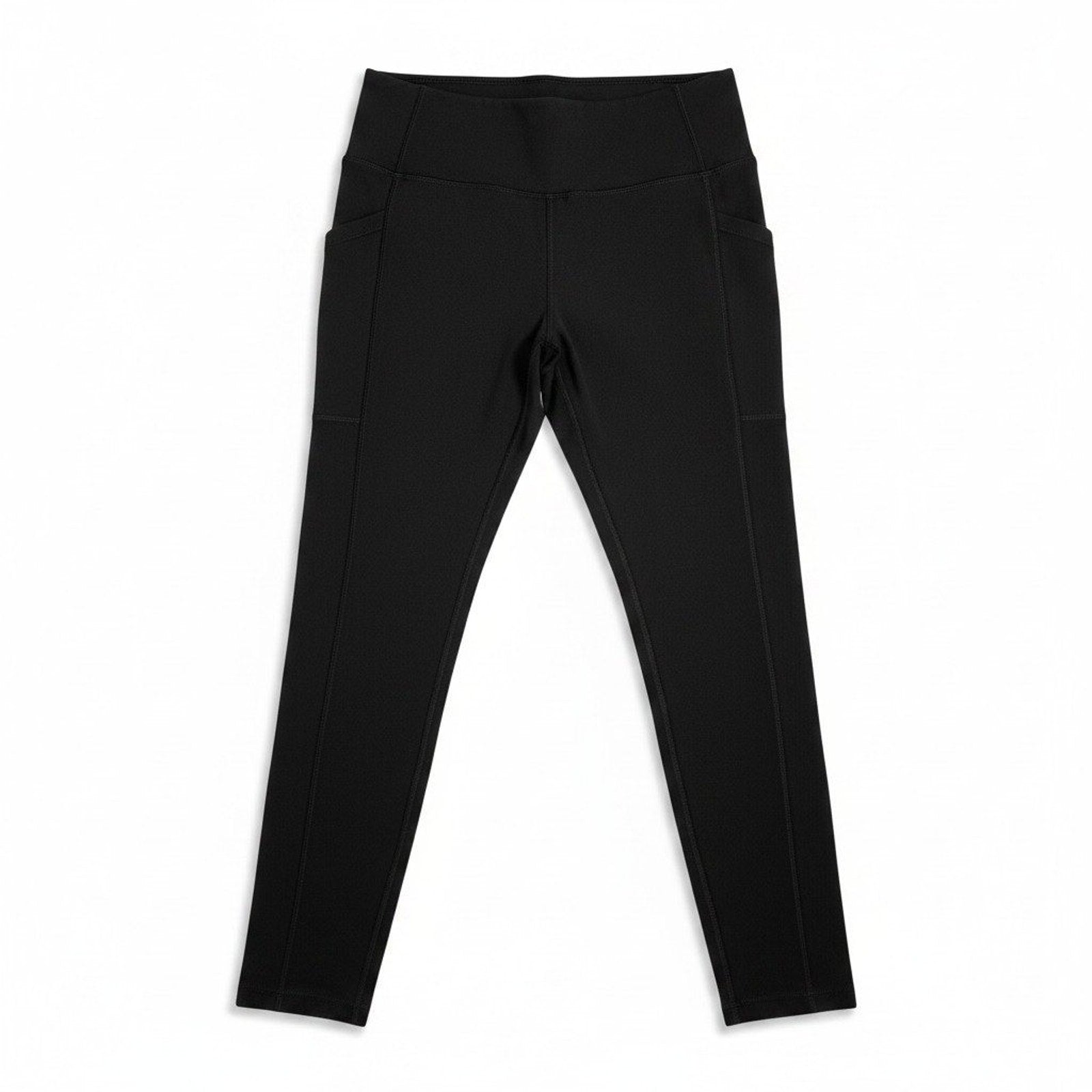 Danskin Womens M Black Leggings High Rise Pockets Athleisure Casual