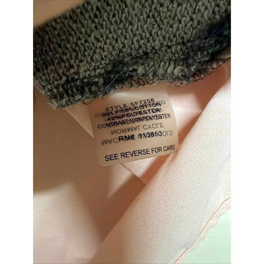 Market & Spruce Gray Pink Layered High Low Hem Top Casual Chic M Chiffon Basic