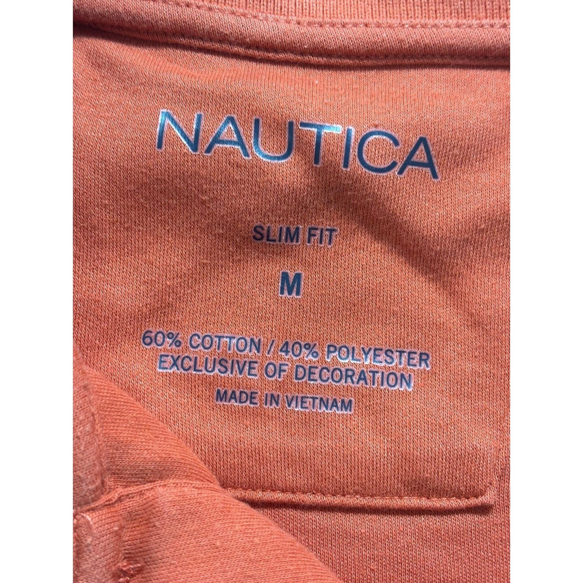 Nautica M Orange Slim Fit Polo Shirt Mens Casual Preppy Short Sleeve