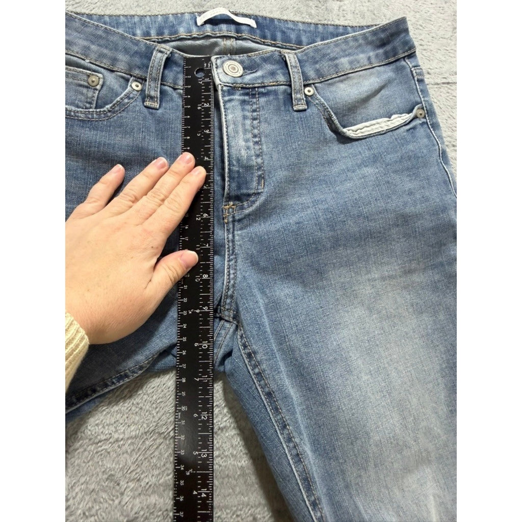 LC Lauren Conrad Skinny Ankle Jeans Light Wash Distressed Frayed Hem Size 12