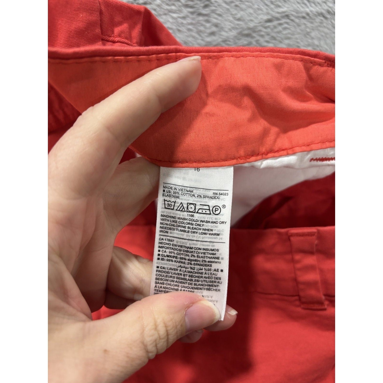 Old Navy 16 Womens Orange Everyday Short Casual Preppy Cotton Chino Shorts
