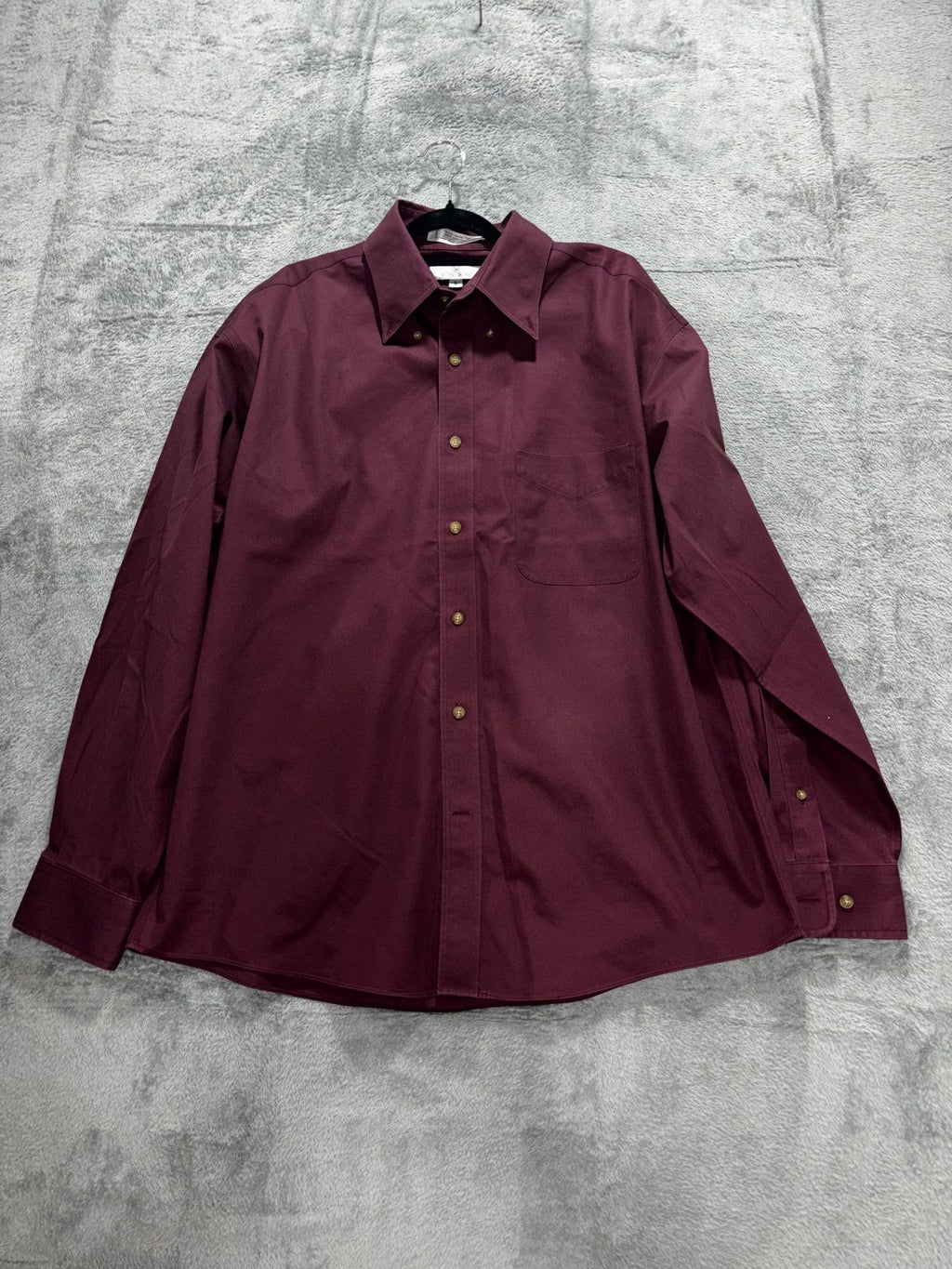 Enro Men's Burgundy Non-Iron Dress Shirt Size L
