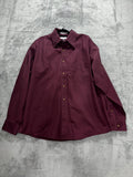 Enro Men's Burgundy Non-Iron Dress Shirt Size L