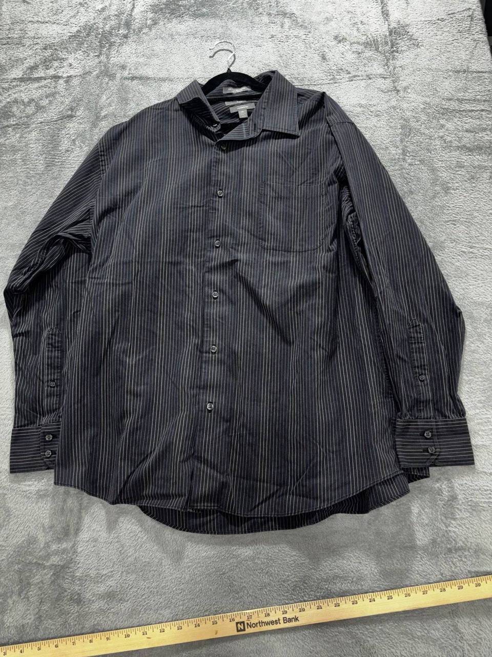 Apt. 9 Men's Black Striped Dress Shirt Size XL