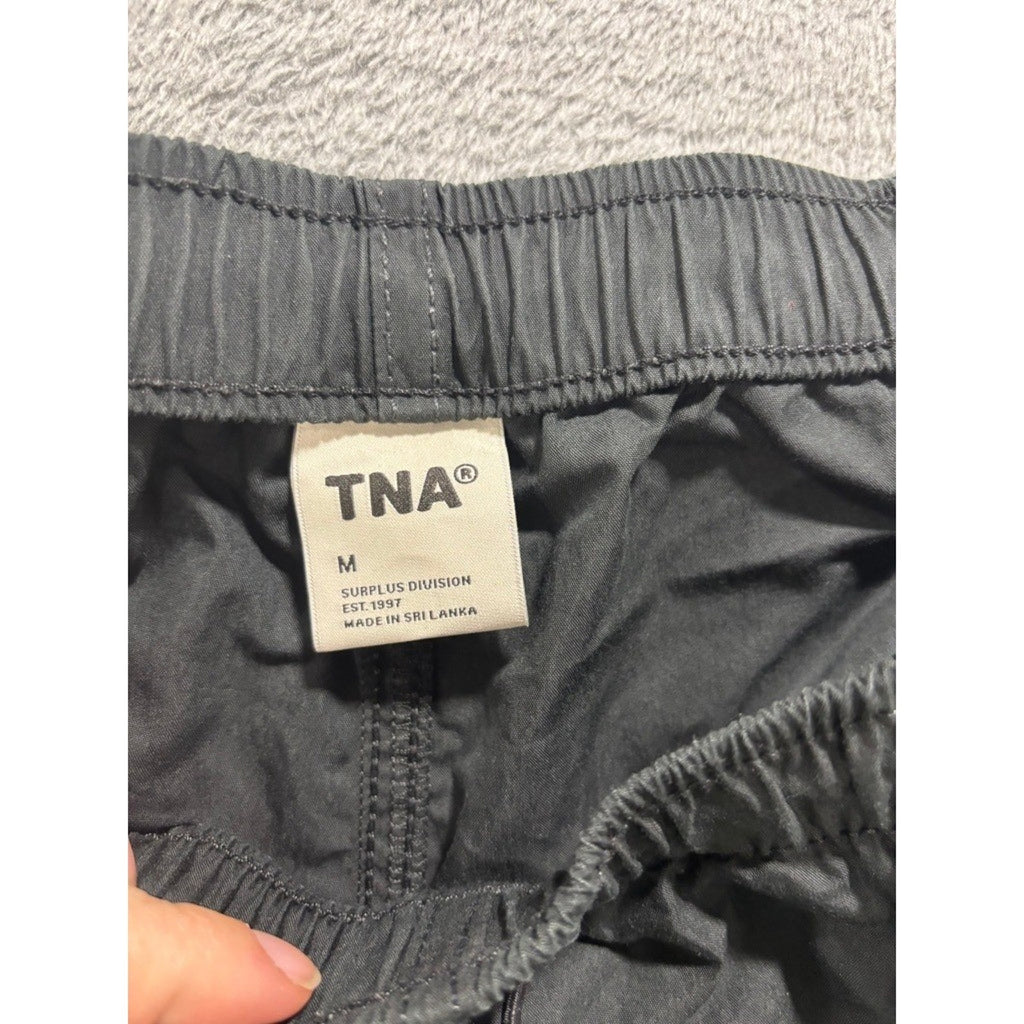 Aritzia TNA Parachute Pants Baggy Joggers Charcoal Grey Elastic Waist Inseam 28