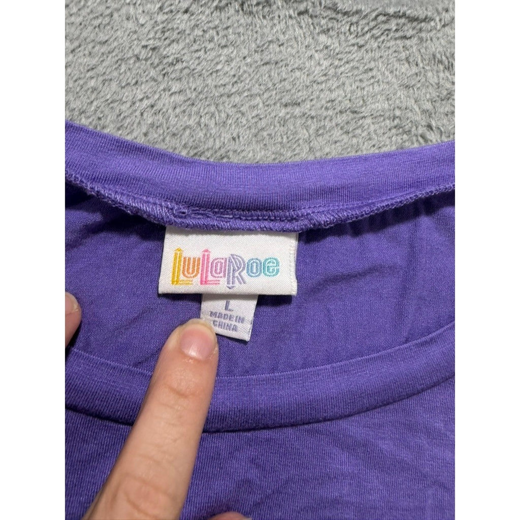 LuLaRoe Purple Sleeveless High Low Tank Tunic Womens L Rayon Blend Boho Casual