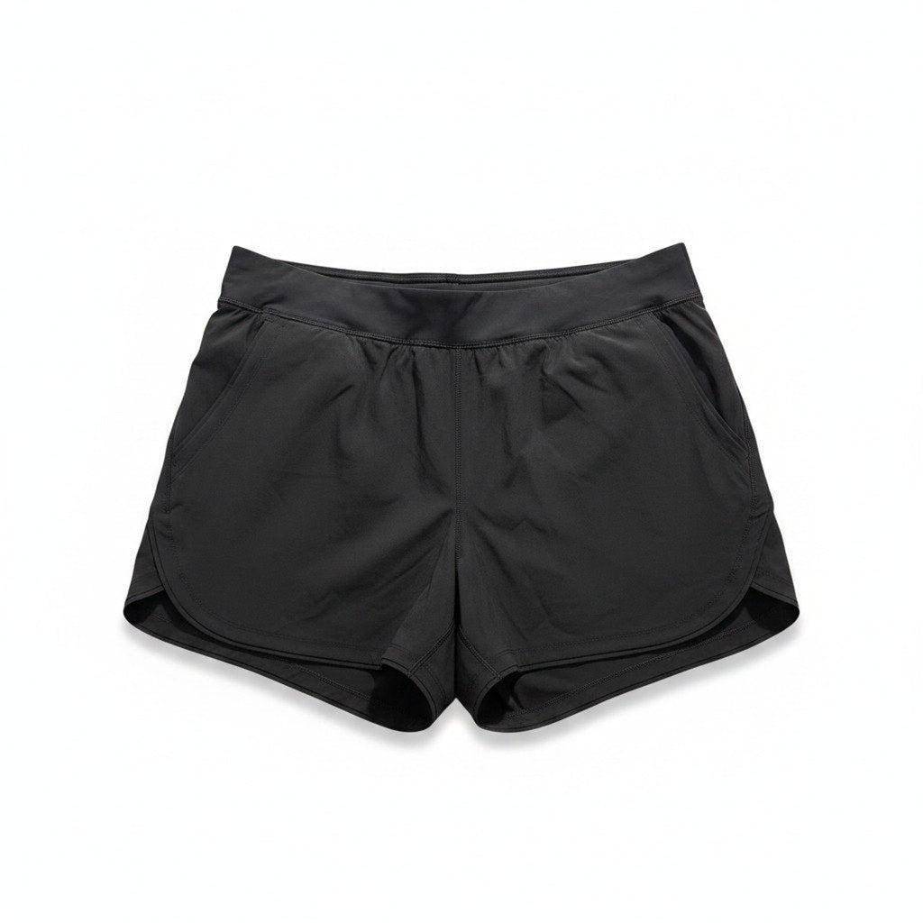 Lands End 16 Black Womens Athletic Shorts Casual Workout Running Gym Athleisure
