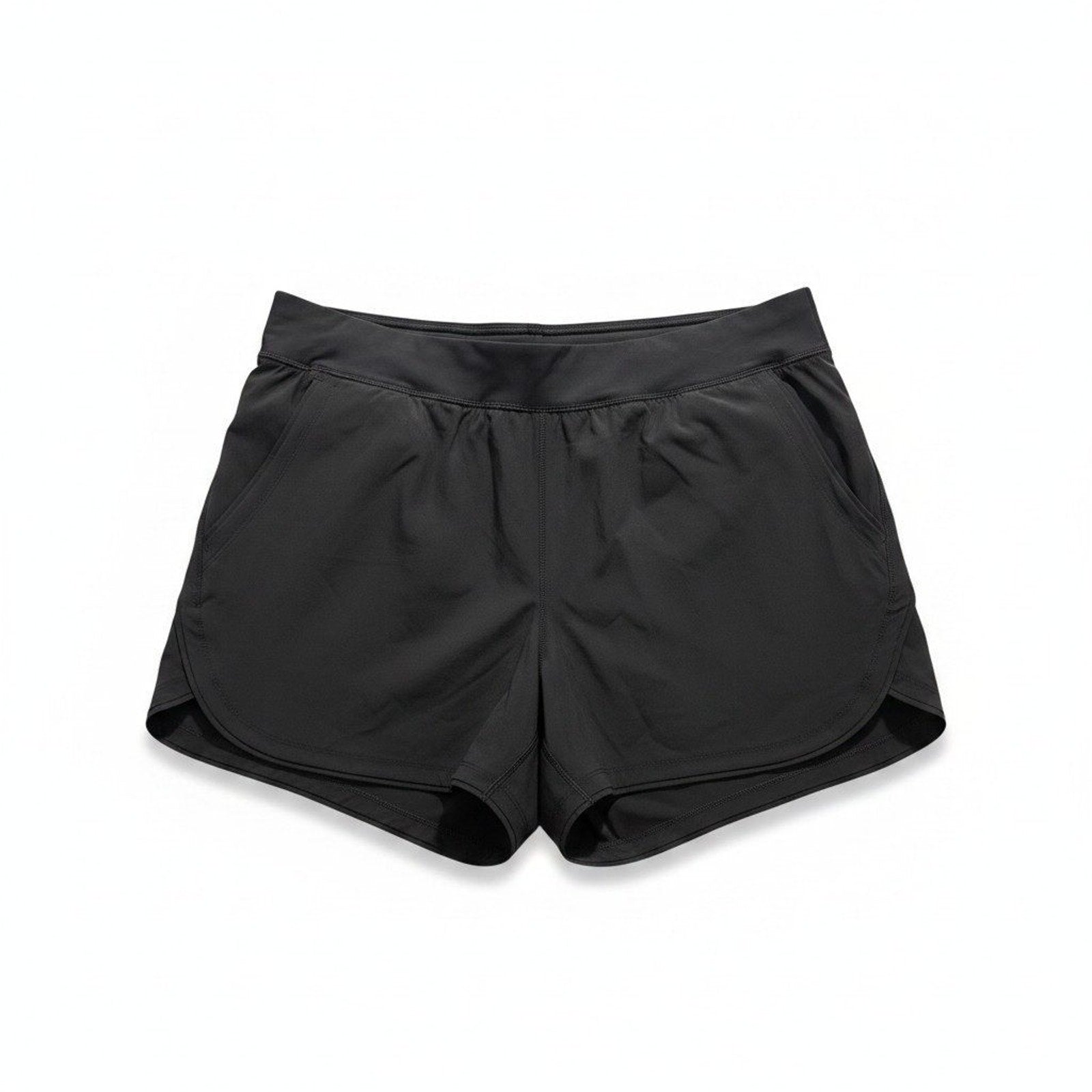 Lands End 16 Black Womens Athletic Shorts Casual Workout Running Gym Athleisure