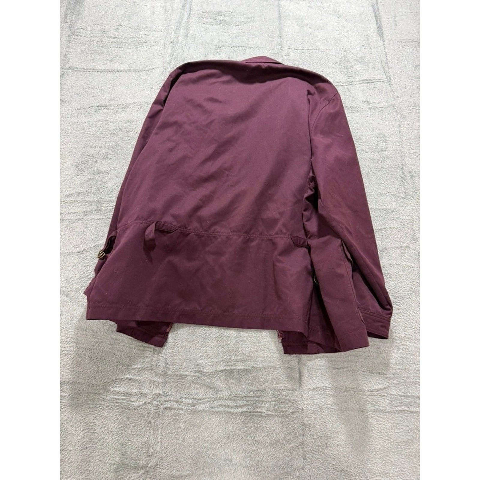 Koret Petites Womens Plum Purple Full Zip Utility Jacket Collared Flap Pockets L
