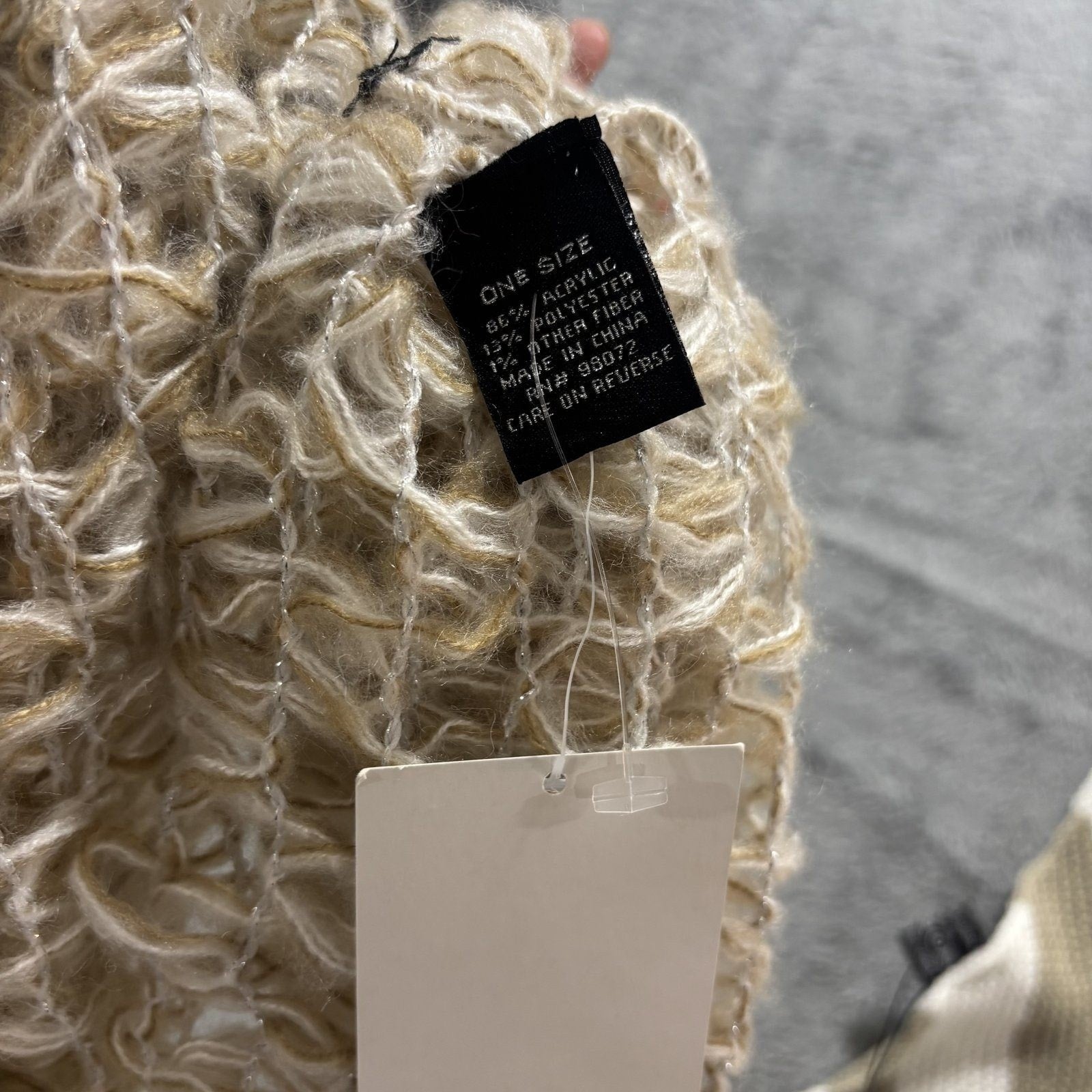 Steve Madden Womens OS Beige White Scarf Lot 2 Leopard Chevron Lightweight Chic