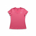 Under Armour Womens LG Pink V-Neck T-Shirt Athleisure Casual HeatGear Loose Fit