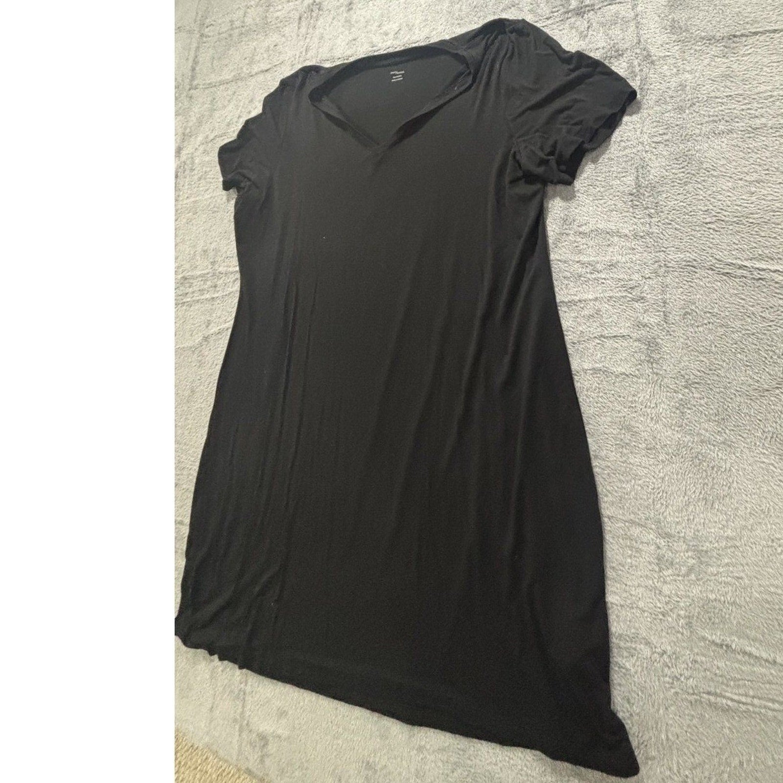 Daily Ritual XXL Black Womens V-Neck Short Sleeve T-Shirt Soft Stretch Everyday