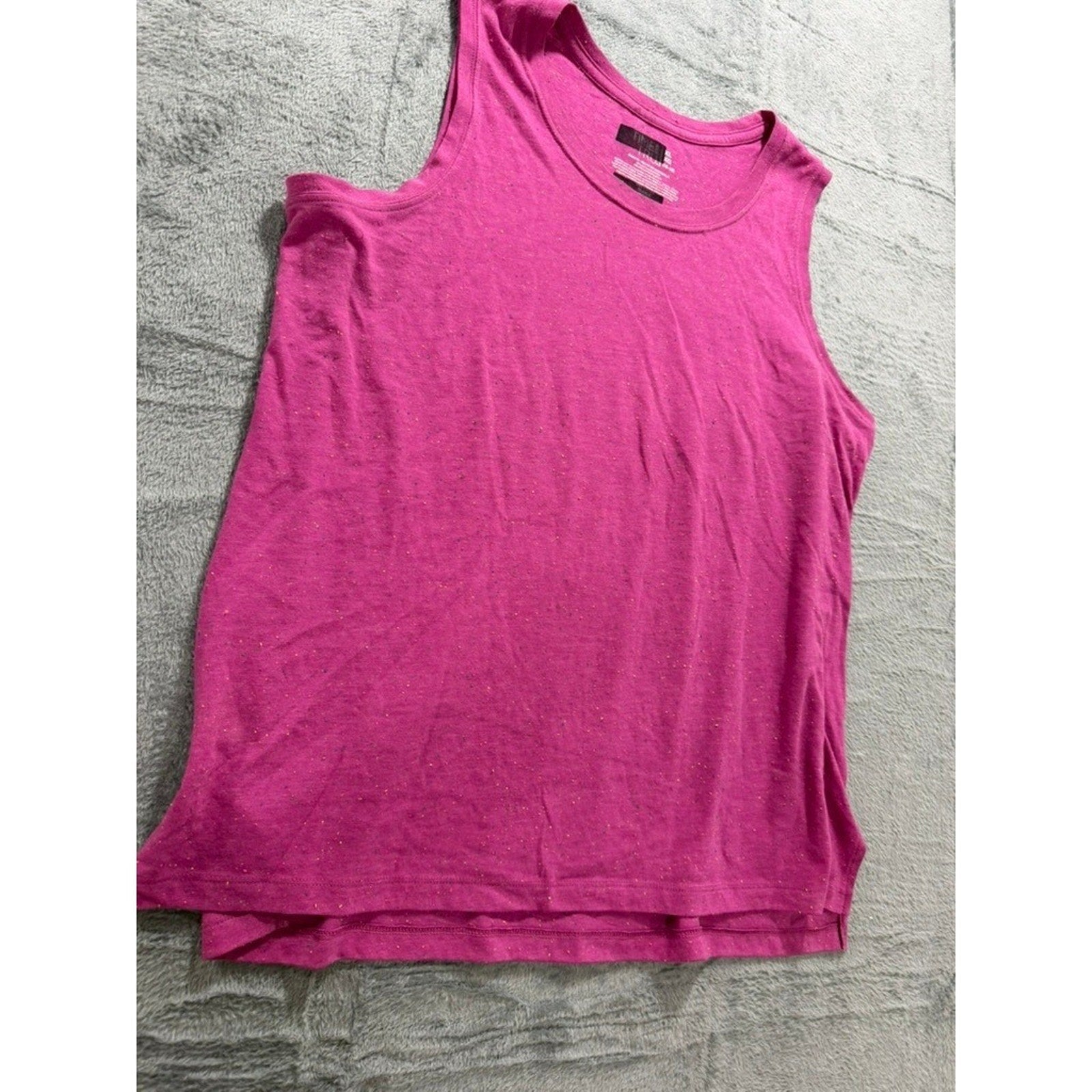 Time and Tru Womens XL Magenta Pink Flecked Sleeveless High Low Tank Top