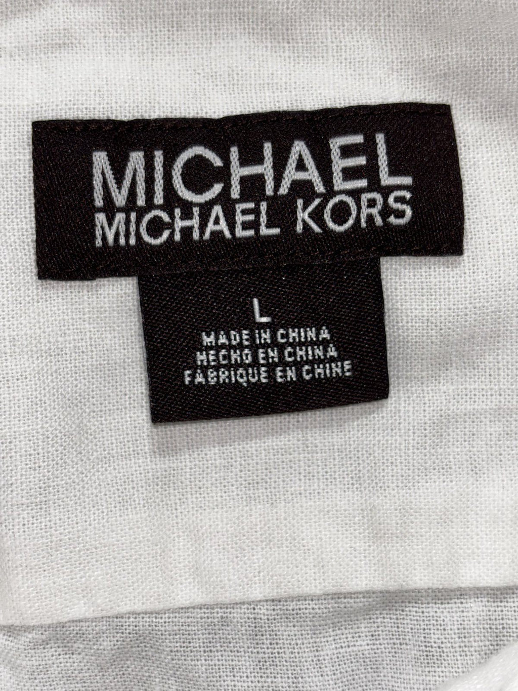 Michael Michael Kors Men's White Linen Blend Shirt L, photo 9 of 10
