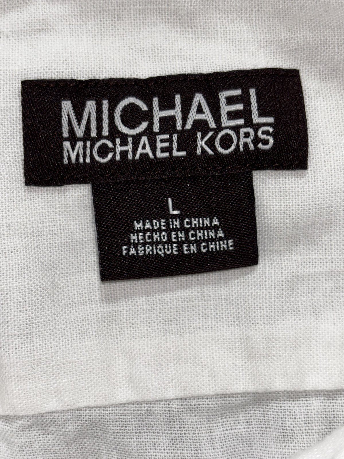 Michael Michael Kors Men's White Linen Blend Shirt L, photo 9 of 10