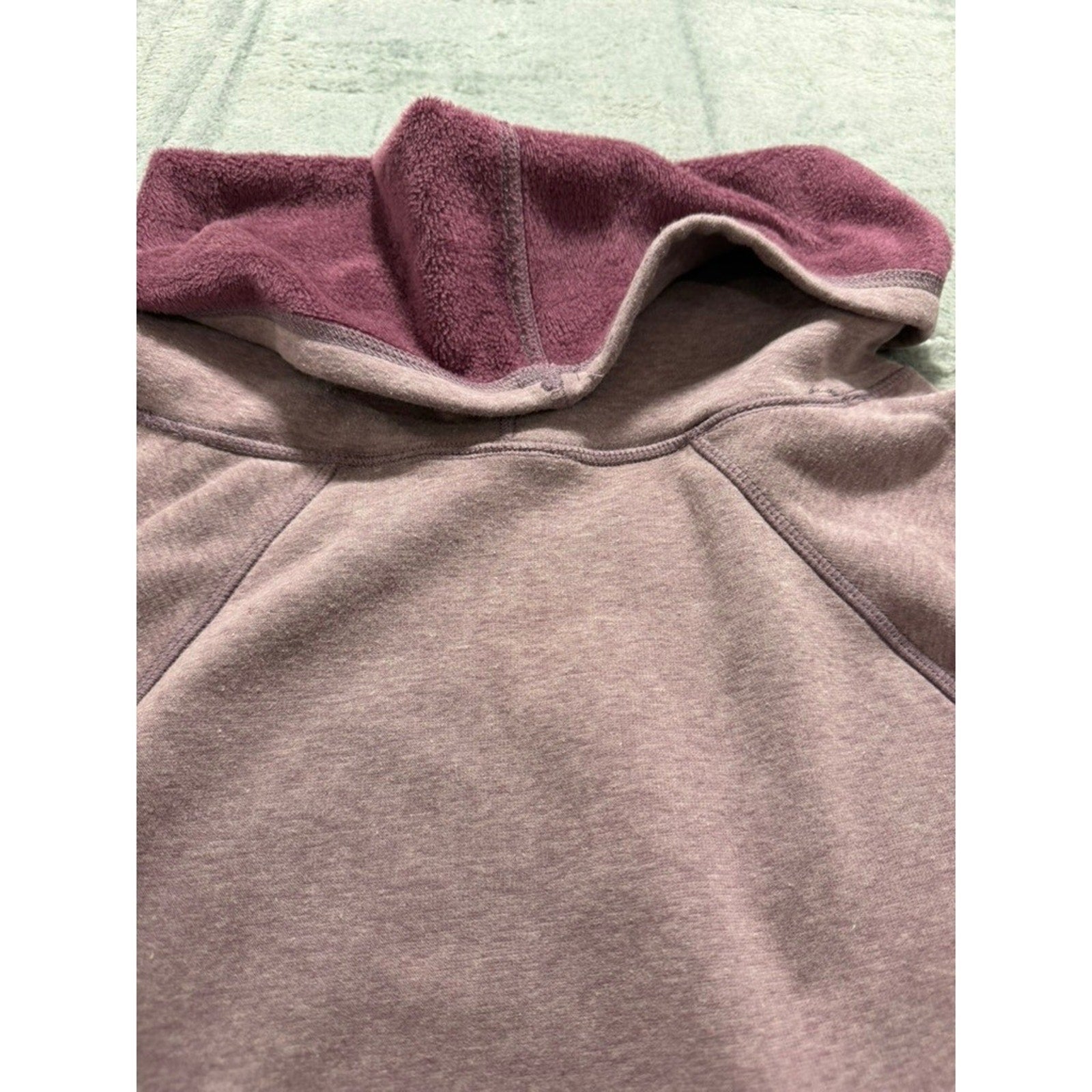 RBX Womens XL Mauve Heathered Cowl Neck Fleece Pullover Sweatshirt Thumbholes