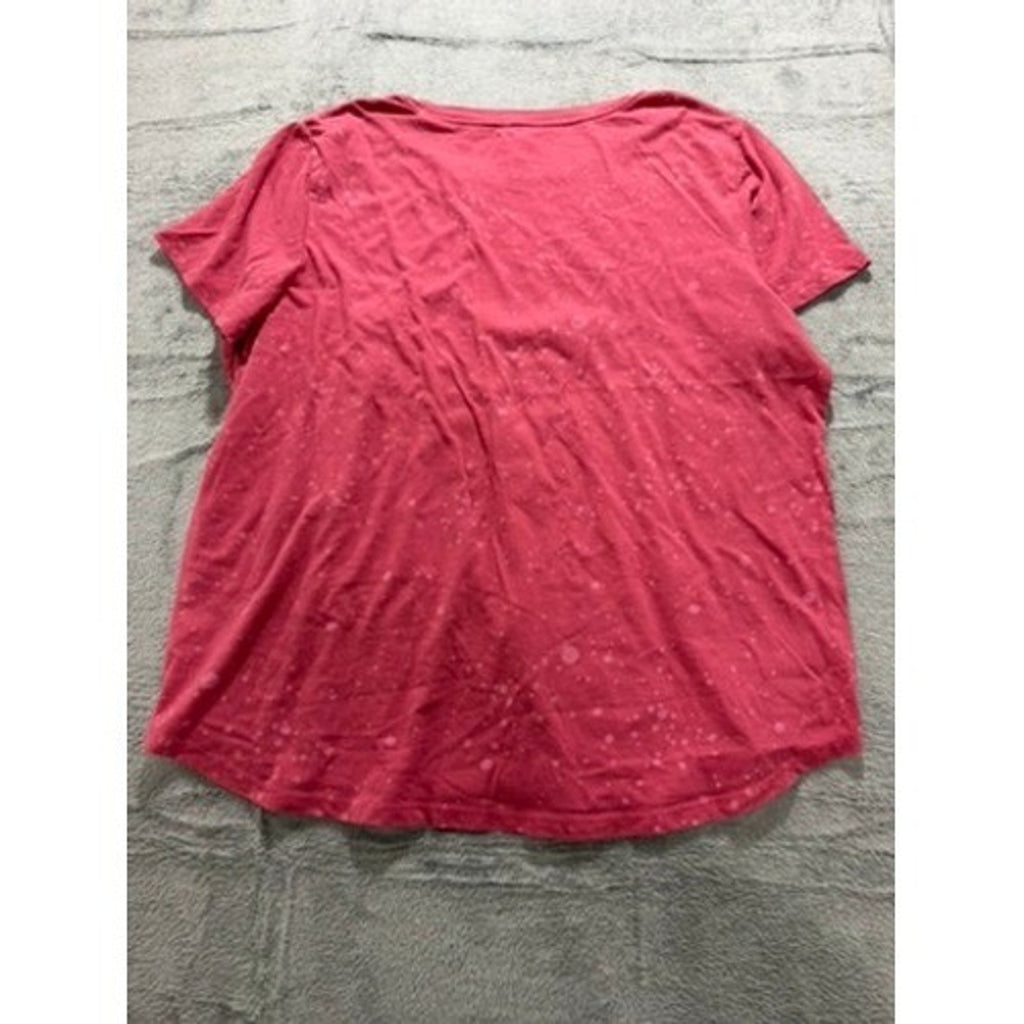 Maurices Womens XXL Pink Heart Graphic Tee Bleach Splatter T-Shirt Boho Casual