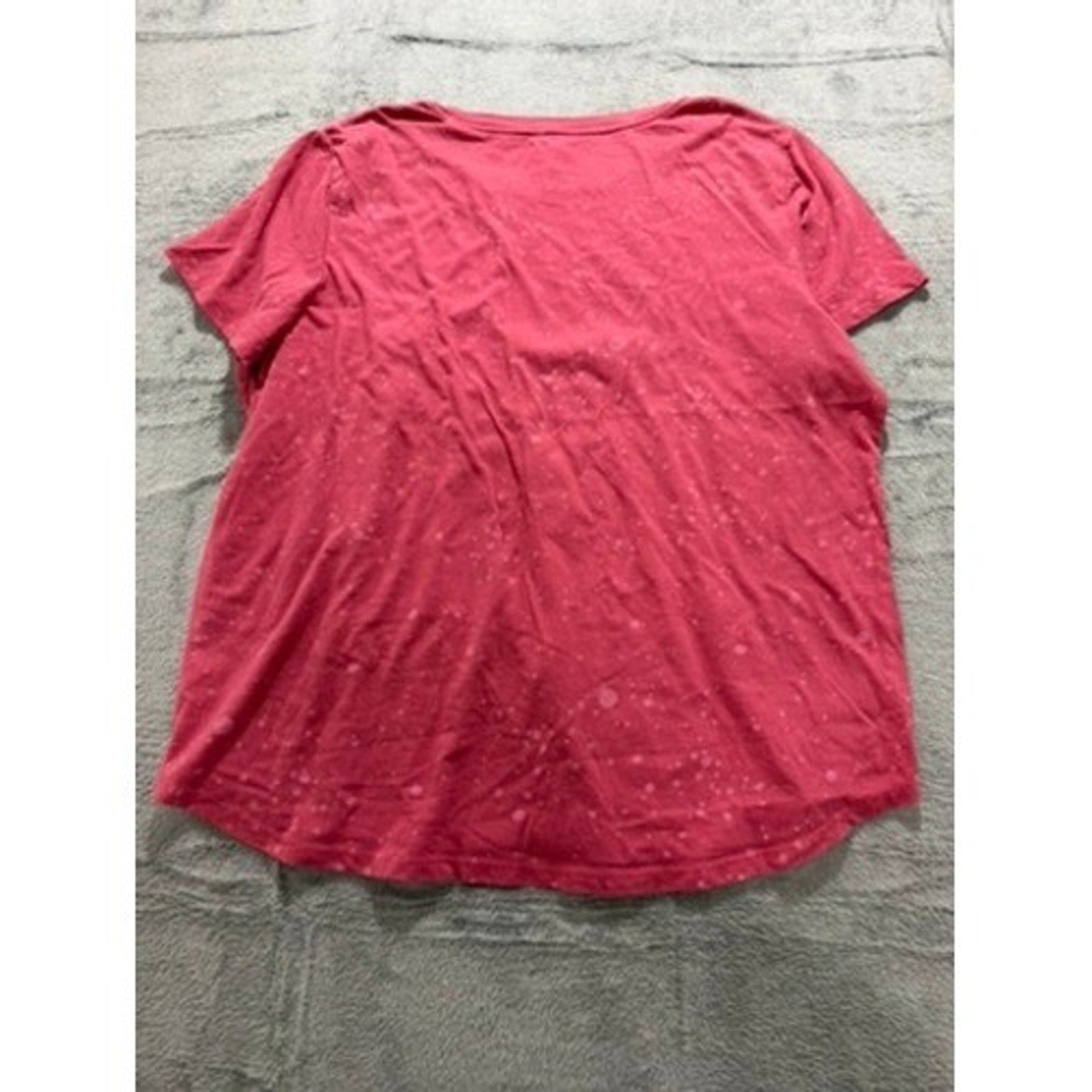 Maurices Womens XXL Pink Heart Graphic Tee Bleach Splatter T-Shirt Boho Casual