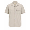 Woolrich Men XL Short Sleeve Button Up Camp Shirt Tan Khaki Safari Utility