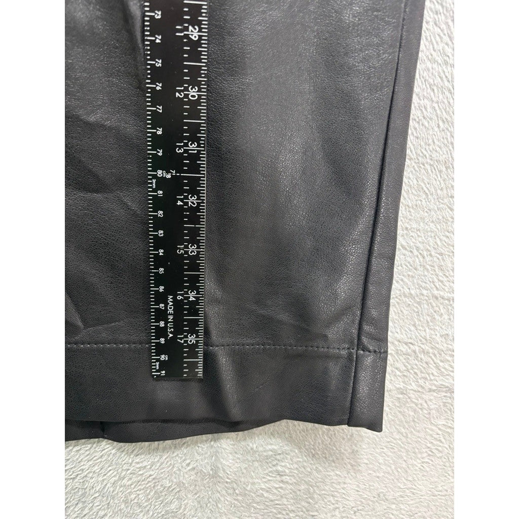 Maeve Anthropologie Black Faux Leather Maxi Skirt High Waisted Patch Pocket M