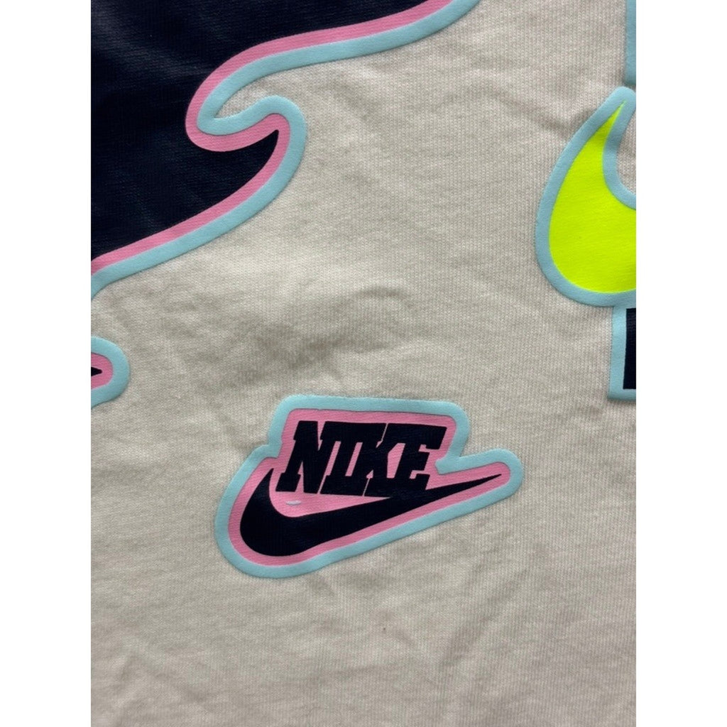 Nike S Cream Graphic T-Shirt Womens Athleisure Casual Short Sleeve Tee