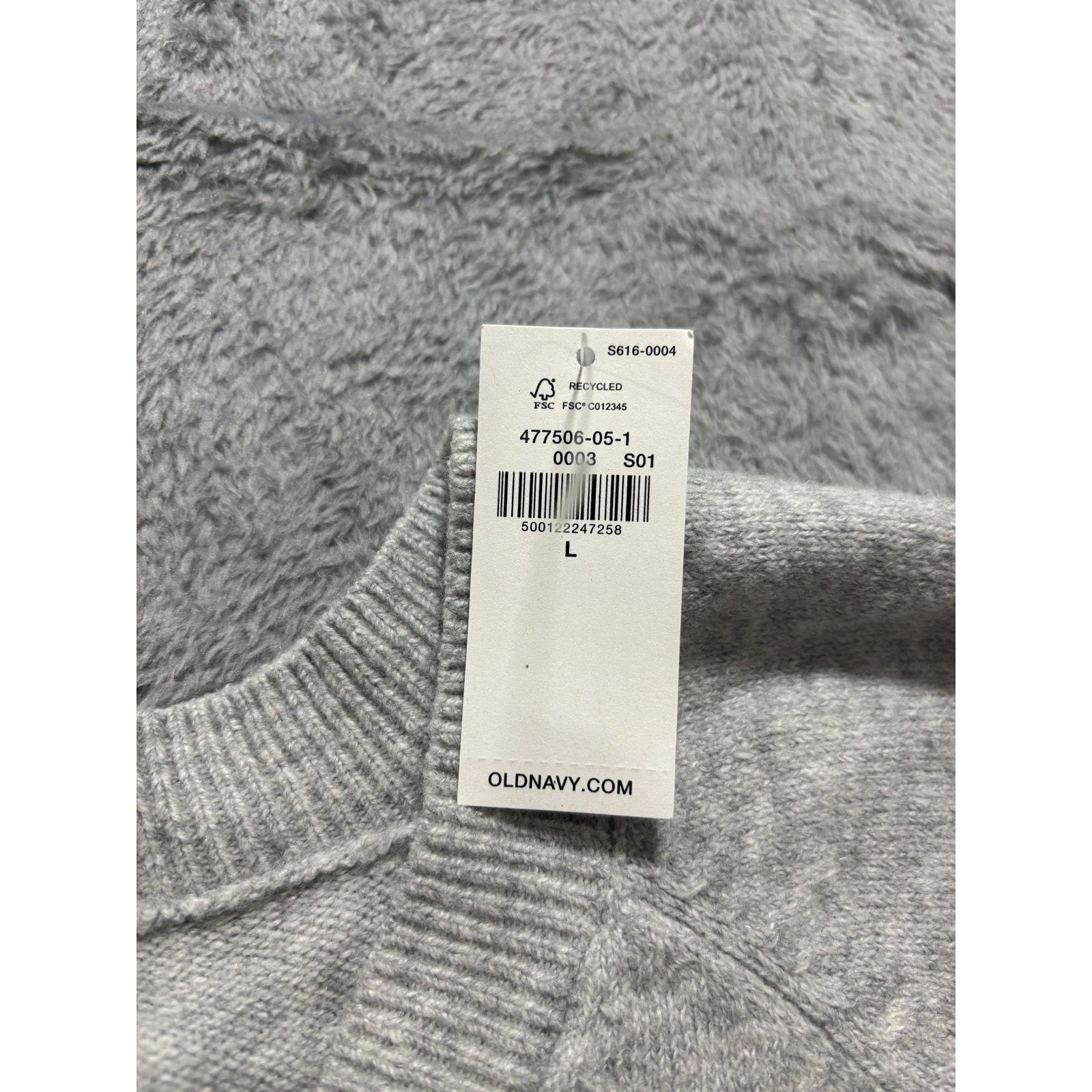 Old Navy L Womens Gray V-Neck SoSoft Sweater NWT Cozy Casual Soft Knit Pullover