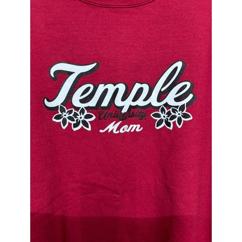 Champion Eco Temple University Mom College Crewneck Sweatshirt Women's XL Red