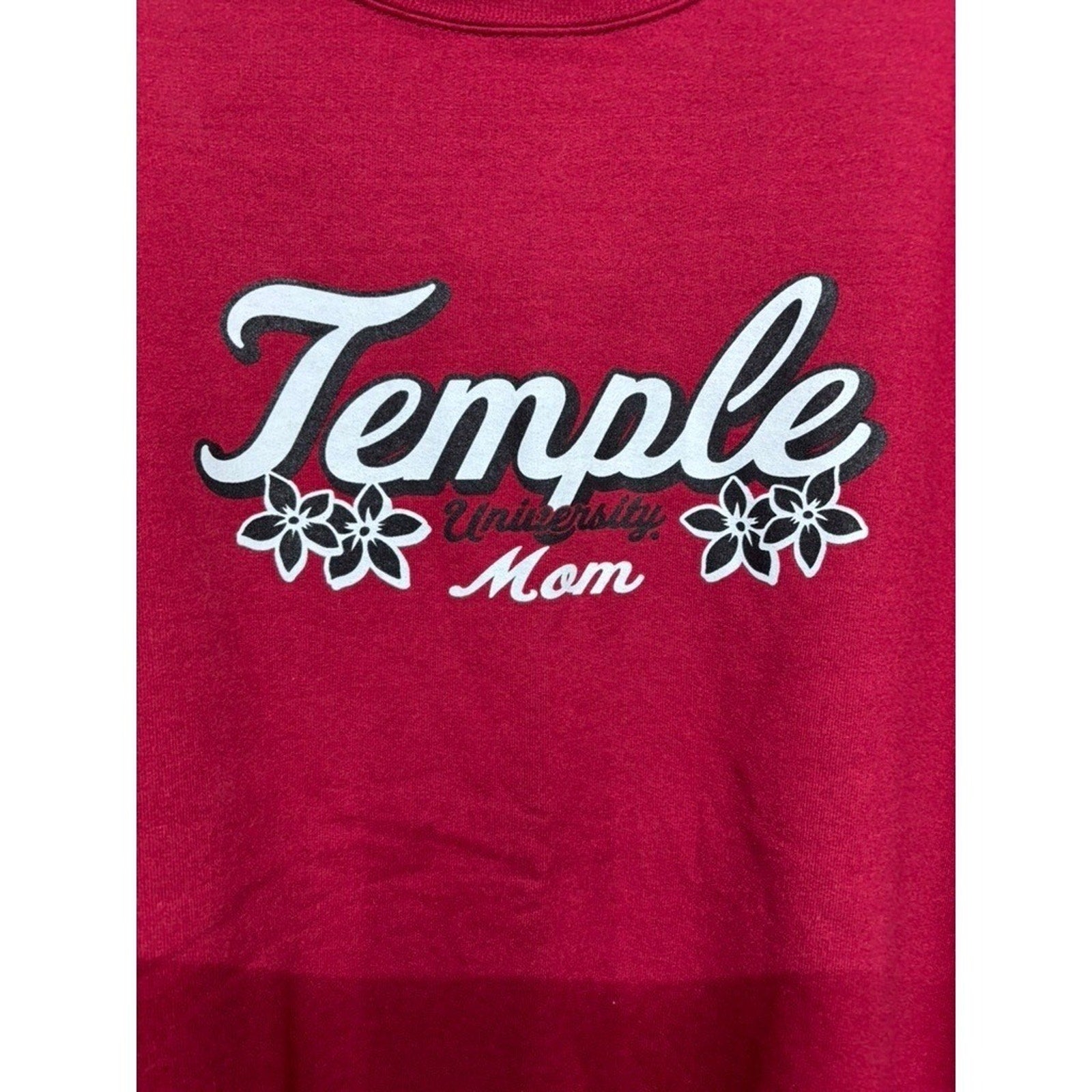 Champion Eco Temple University Mom College Crewneck Sweatshirt Women's XL Red