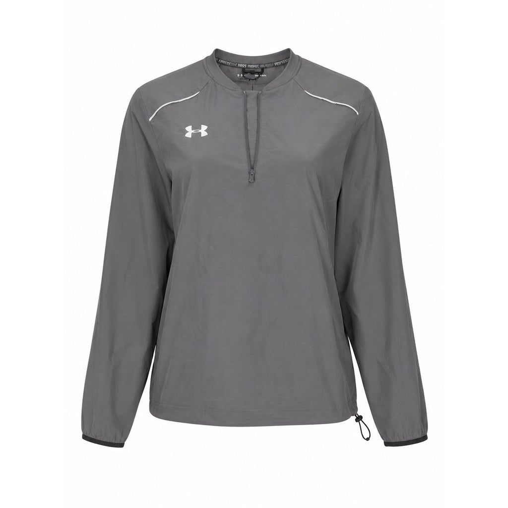 Under Armour Mens Grey Quarter Zip Windbreaker Jacket Small Loose Fit Activewear