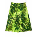 Worthington Green Tropical Leaf Print Ruffle Front Skirt Size 16 Elastic Waist