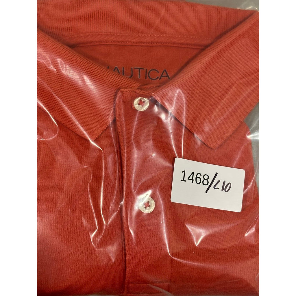 Nautica M Orange Slim Fit Polo Shirt Mens Casual Preppy Short Sleeve