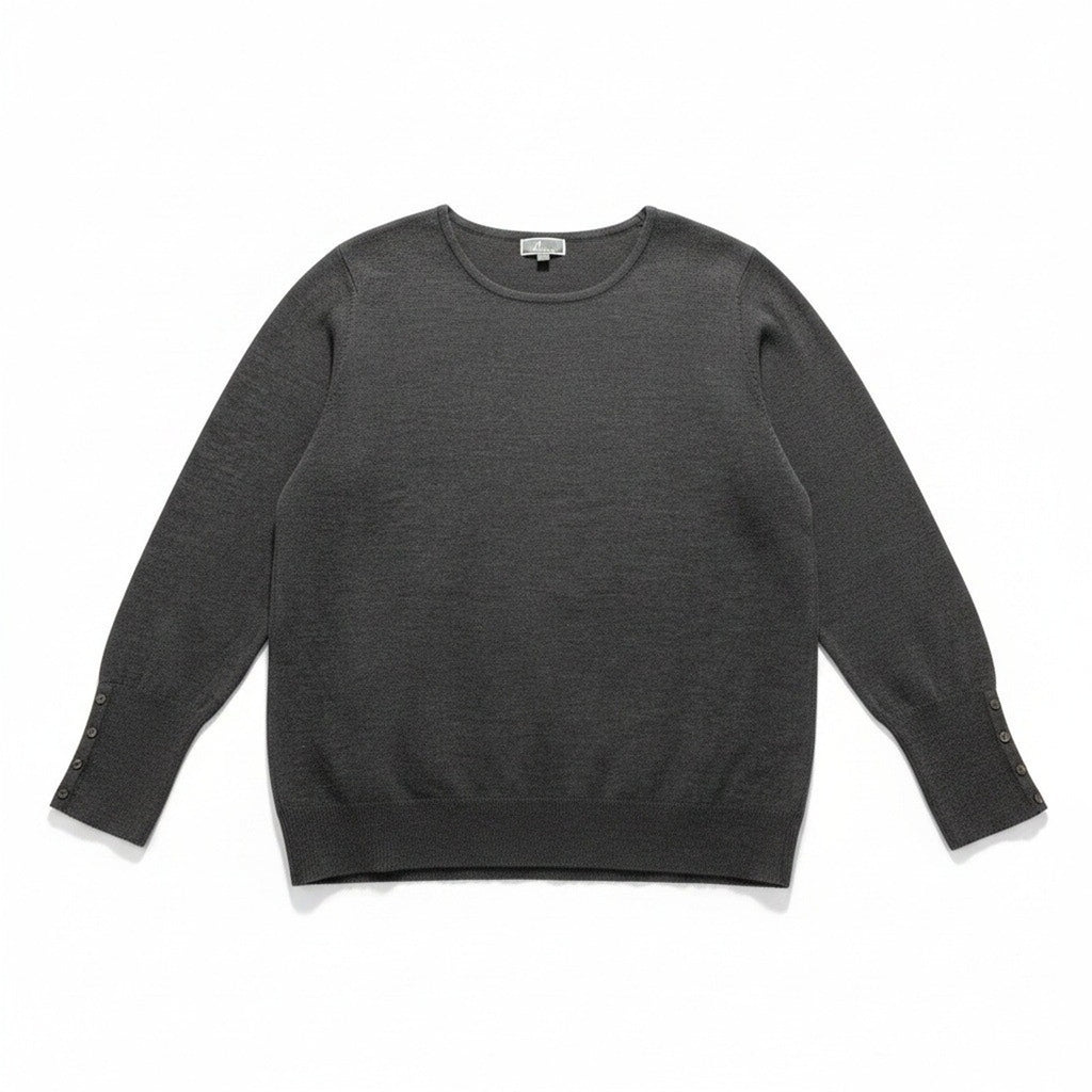 JM Collection XXL Womens Charcoal Gray Crewneck Sweater Cozy Classic Plus Knit