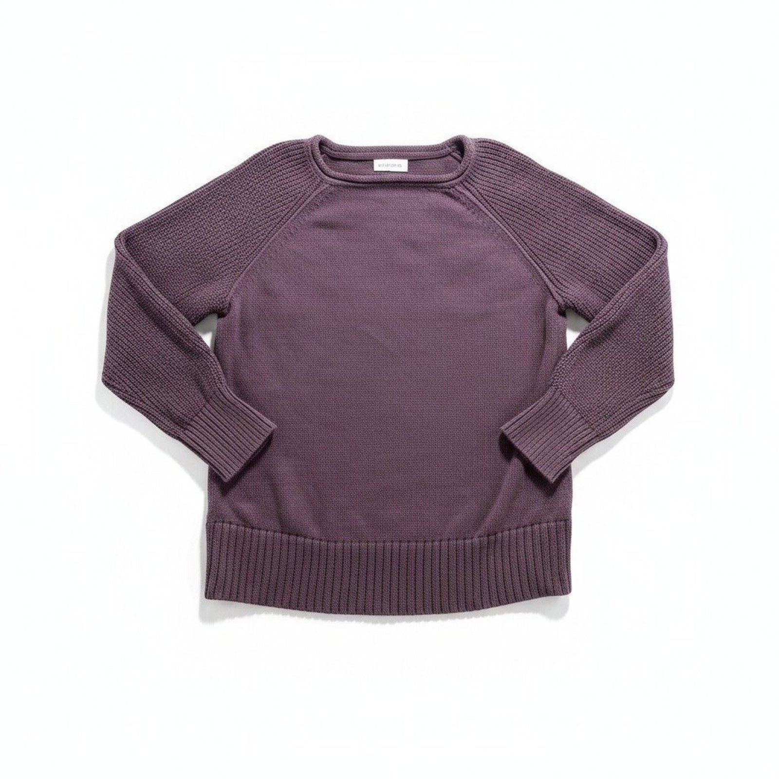Aerie Womens S Purple Raglan Knit Sweater Casual Cozy Cotton Pullover