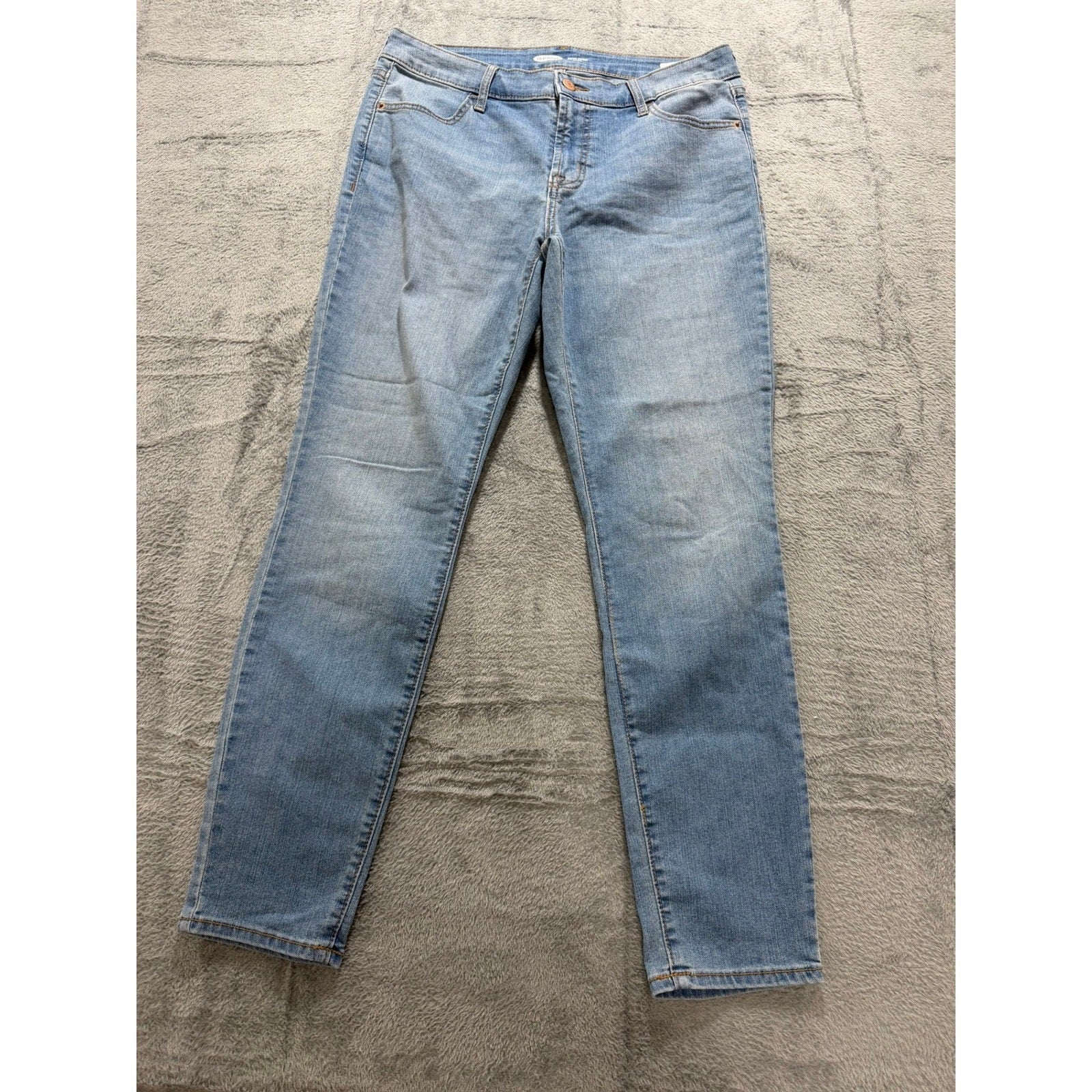 Old Navy Womens Super Skinny Mid Rise Light Wash Blue Denim Jeans Size 12