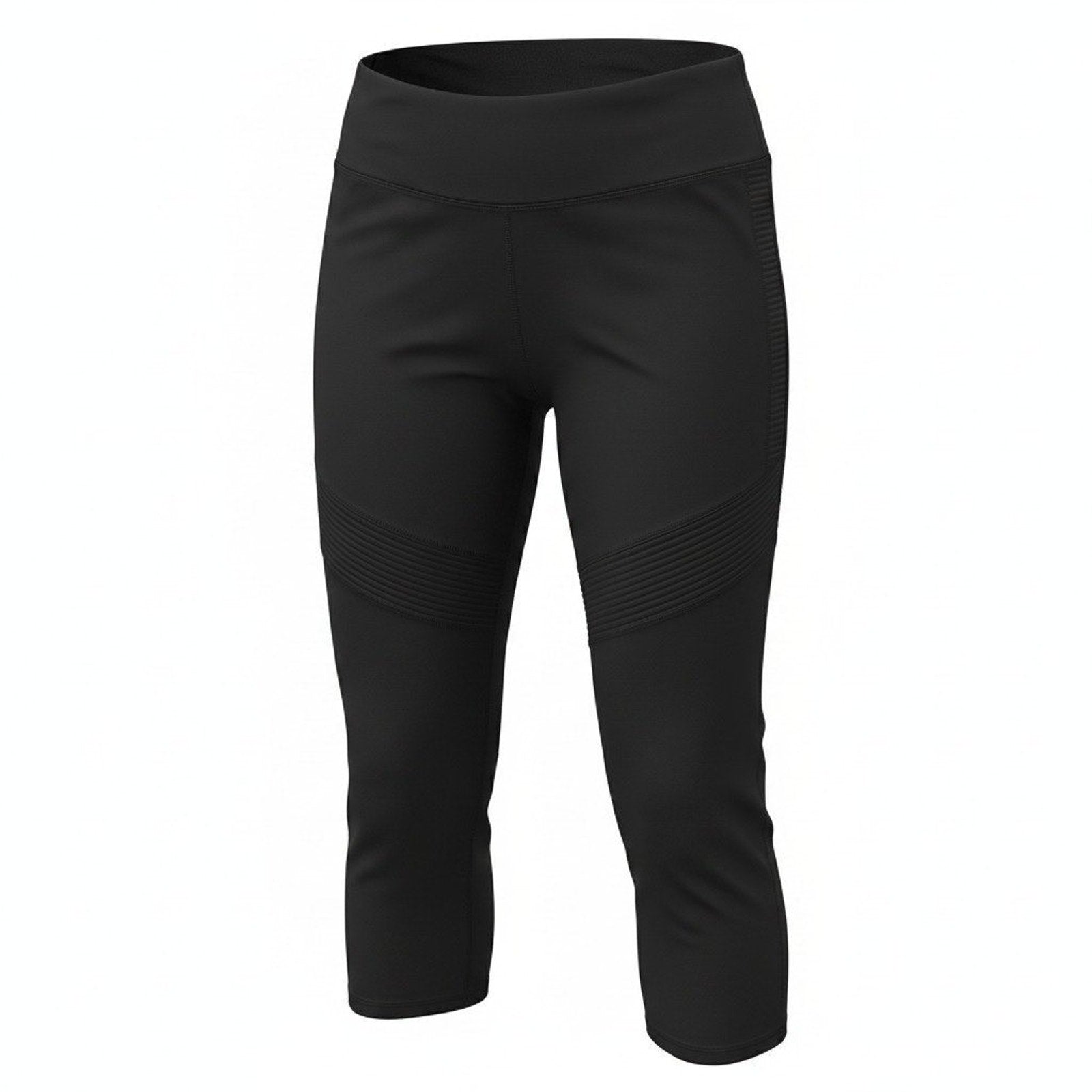 Fabletics XXL Black Moto Ribbed Capri Leggings High Waist Compression Gym