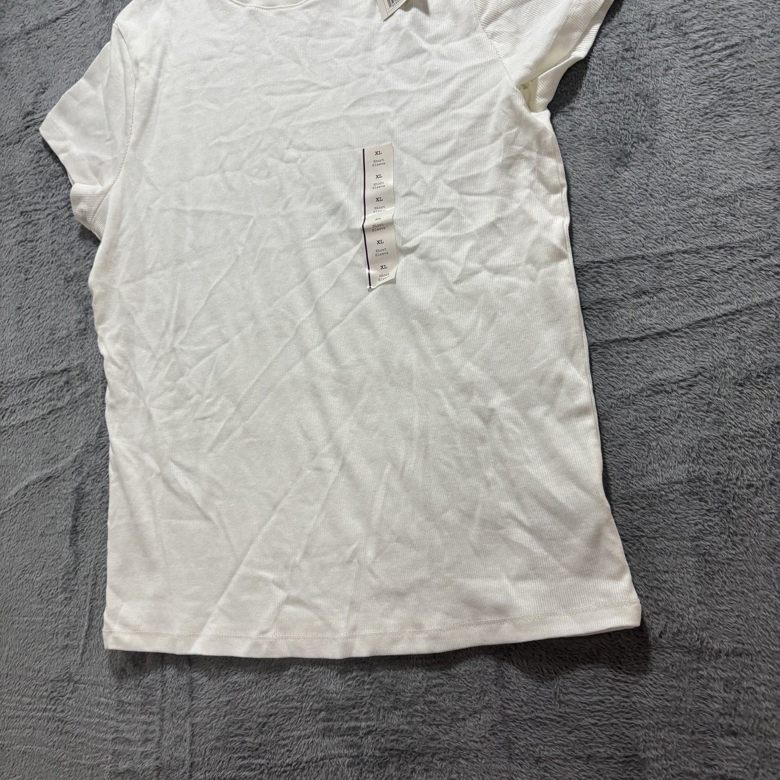 A New Day XL White Short Sleeve T-Shirt Womens Casual Relaxed Fit Cozy Basic