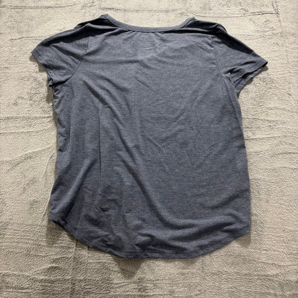 SO Womens XXL Blue V-Neck T-Shirt Casual Athleisure Short Sleeve Tee