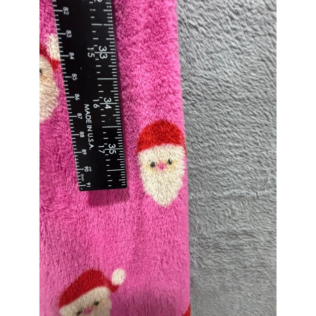 Forever 21 Kids Girls 9/10 Pink Santa Hooded One Piece Pajamas Christmas Cozy
