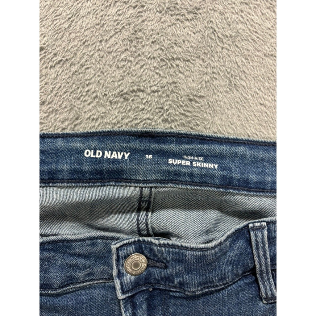 NWT Old Navy Jeans Women 16 High Rise Super Skinny Blue Denim Stretch Y2K Casual