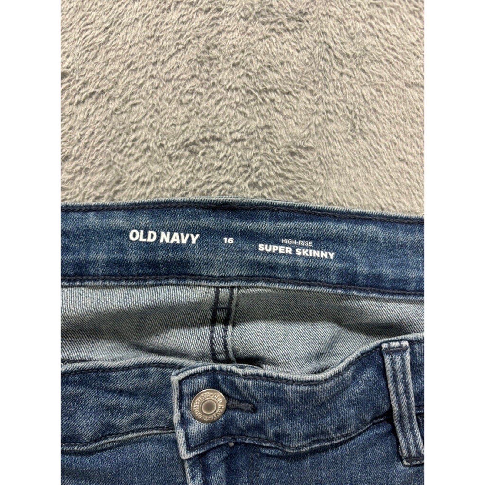 NWT Old Navy Jeans Women 16 High Rise Super Skinny Blue Denim Stretch Y2K Casual