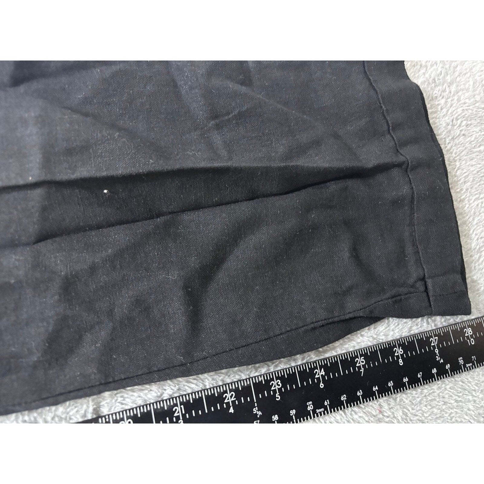 Old Navy L Tall Black Womens Linen Blend Pants Casual Boho Cozy Wide Leg