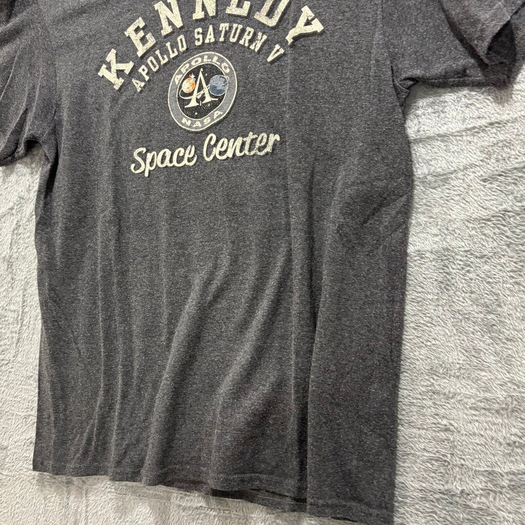 NASA Kennedy Space Center Apollo Saturn V Womens M Gray Graphic T-Shirt Casual