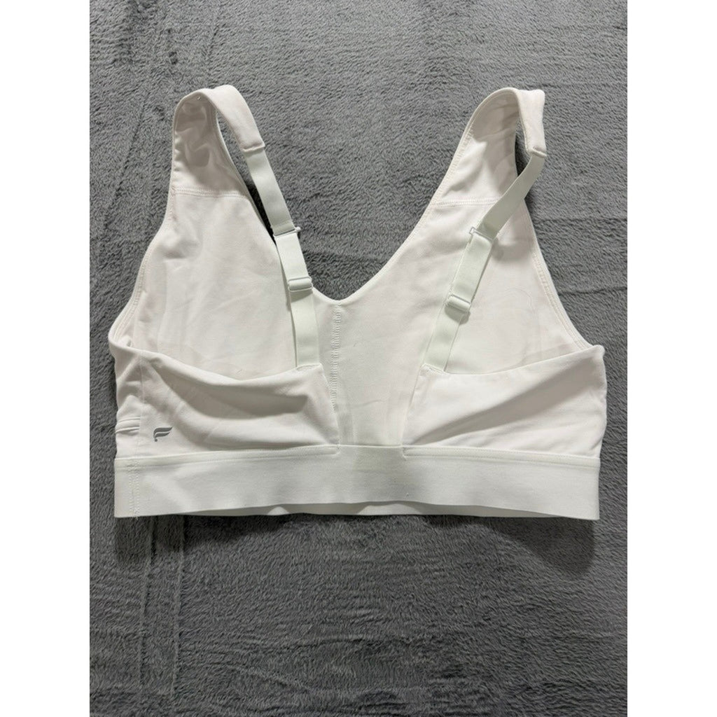 Fabletics Sports Bra Bundle Womens XXL White Leopard Print Racerback Strappy 2pc
