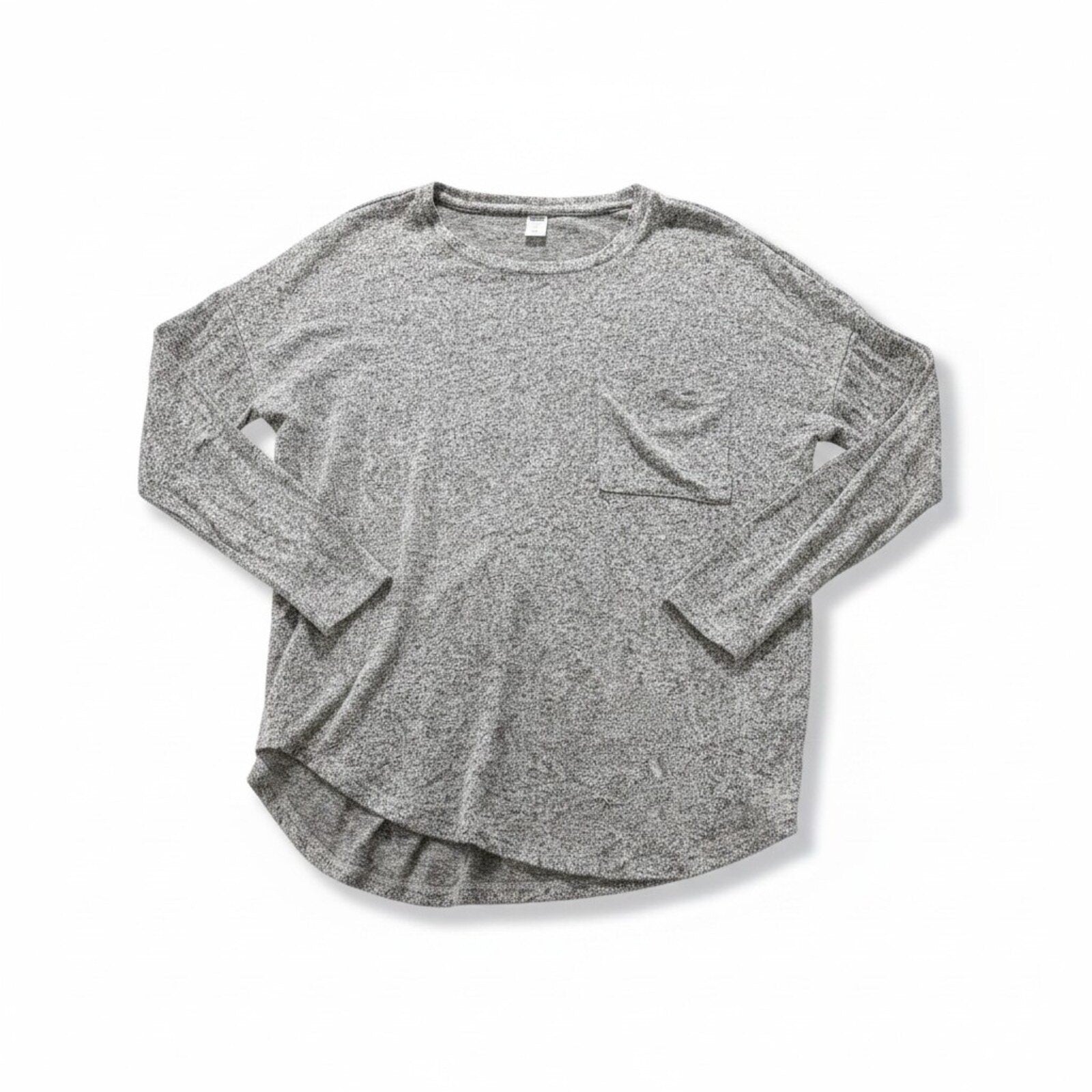 Old Navy Womens S Gray Long Sleeve Pocket T-Shirt Casual Cozy Top