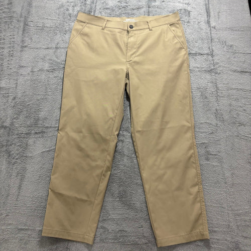 32 Degrees Mens 36x29 Khaki Stretch Performance Pants Flat Front Golf Tech Chino