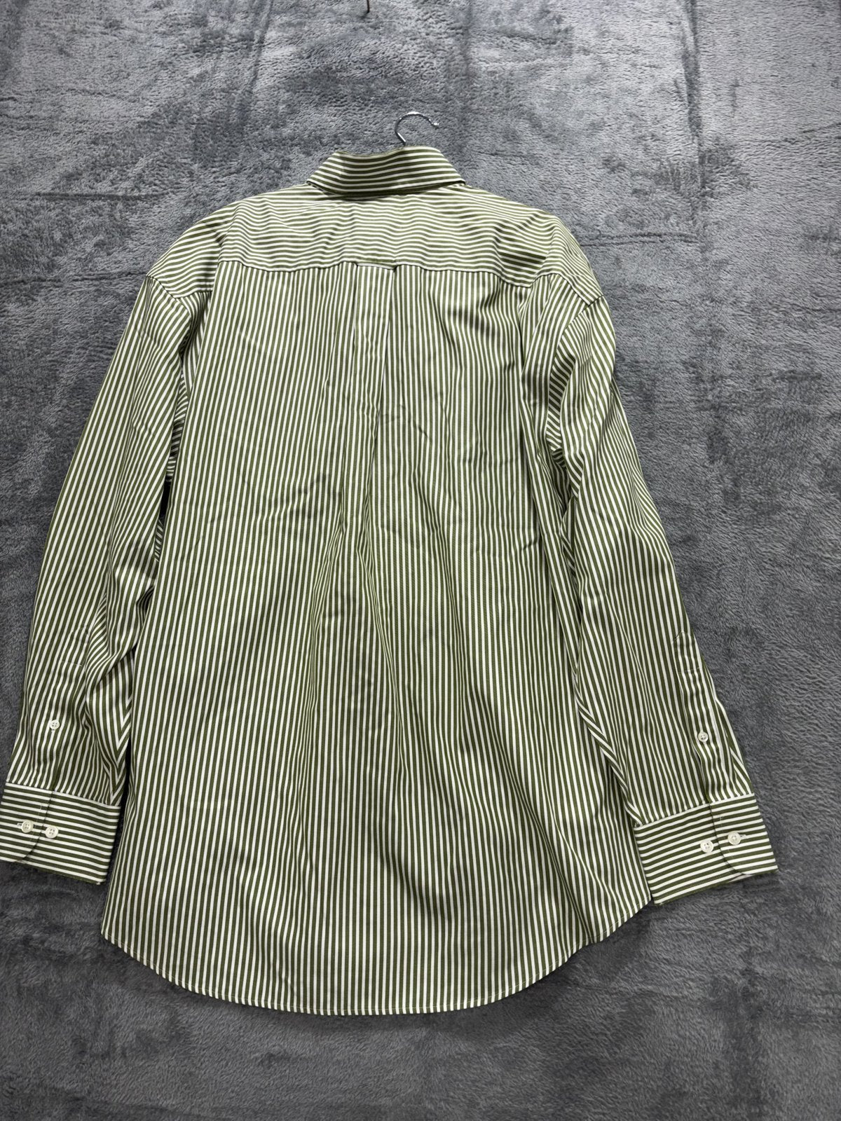 Nautica Men's Green White Stripe Dress Shirt Size XL, photo 7 of 11